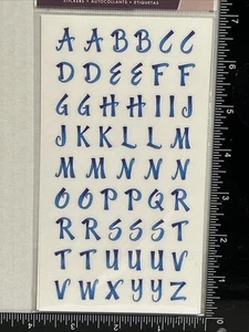 Mini Powder Blue Brush Alphabet Letters & Numbers Scrapbooking Stickers Sticko - Picture 1 of 4