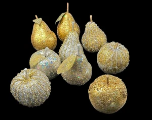 Imitación Elegante Azúcar Cuentas Brillo Dorado Imitación Fruta Pera y Manzana 9 ea De Colección 5" - Imagen 1 de 14