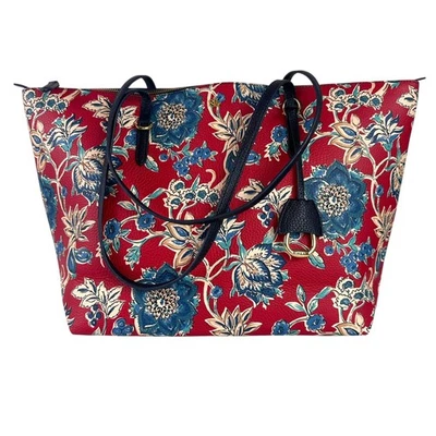 NEW Ralph Lauren Keaton Vegan Leather Maupiti Floral Tote Shoulder Bag Luxury - Image 1 of 4