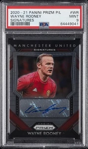 2020 PANINI PRIZM PREMIER LEAGUE SIGNATURES #WR WAYNE ROONEY PSA 9 AUTO - Picture 1 of 2