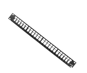 24-Port QuickPort 1RU Patch Panel Cable Management Bar, Black - Afbeelding 1 van 2