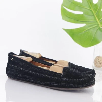 Mocassim Lucky Brand Feminino Farley Flat Tamanho 11 Sapato de Camurça Preto - Imagem 1 de 4