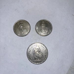 Switzerland Francs  Coins Helvetia 1988/89/1997 - Picture 1 of 2