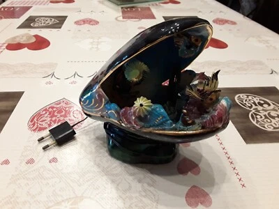 lampe veilleuse decor  Moule coquillage trompe l oeil  vintage  signé marseille  - Photo 1/4