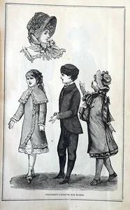 Stampa antica 1882 = MODA OTTECENTESCA = Abbigliamento FASHION = Old Print (08) - Picture 1 of 2