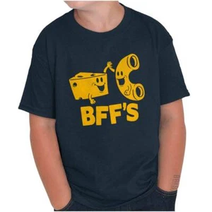 Funny Macaroni and Cheese BFF's Best Friends Youth Crewneck T Shirts Boy or Girl - Picture 1 of 7