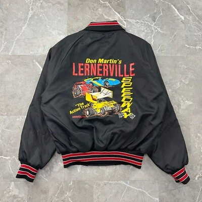 Винтажный Don Martin Bomber куртка мужская большой Lernerville Sprint автомобиля гоночное пальто - Изображение 1 из 4