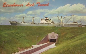 Postal de barco Eisenhower Lock Tunnel Massena New York St. Lawrence Seaway - Imagen 1 de 2