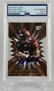Michael Vick Firmado Autografiado 2001 Press Pass Breakout Rookie PSA/ADN 6843 - Imagen 1 de 2