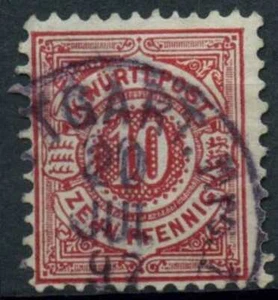 Wurttemberg 1875-79 SG#93, 10pf Carmine Used #E8511 - Picture 1 of 1