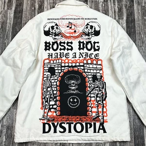 Boss Dog Art Dept Mens size L White DYSTOPIA Canvas Utility Chore Jacket NWT - Picture 1 of 11