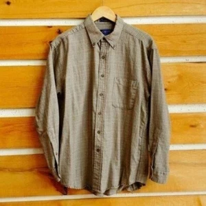 Camisa Pendleton Vintage Talla L Marrón a Cuadros 100% Lana LS Informal Botón con Bolsillos - Imagen 1 de 12