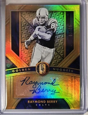 Raymond Berry AUTO #/25 Panini pepitas padrão ouro 2020 autógrafo SP Colts HOF - Imagem 1 de 2