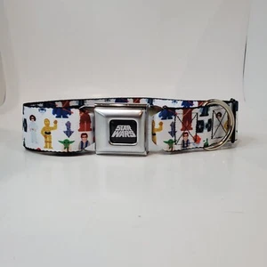 Star Wars Logo White Large Classic Characters Collage Seatbelt Buckle Collar - Picture 1 of 6