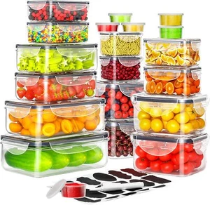 40 PCS Food Storage Containers with Lids Airtight (20 Transparent-20 - Picture 1 of 6
