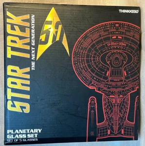 STAR TREK TNG COMPLETE PLANETARY GLASS SET BY THINKGEEK - Picture 1 of 12