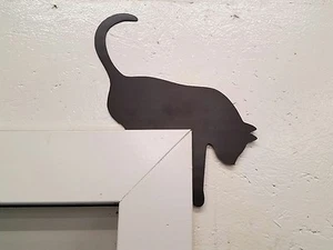 Cat on the door frame metal wall art plasma cut decor gift idea - Picture 1 of 1