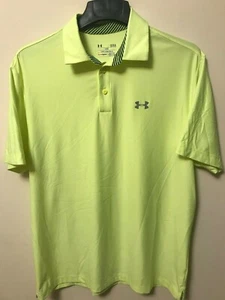 Mens UNDER ARMOUR Green Elevated Heather Loose Fit Golf Polo Shirt Size Large - Picture 1 of 6