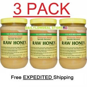 3 Pack's Y.S. Eco Bee Farms, Raw Honey, U.S. Grade A, 22.0 oz (623 g)