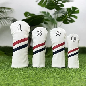 PU Leather Golf Club Protector Digital Label Wood Headcover Fairway Driver - Picture 1 of 20
