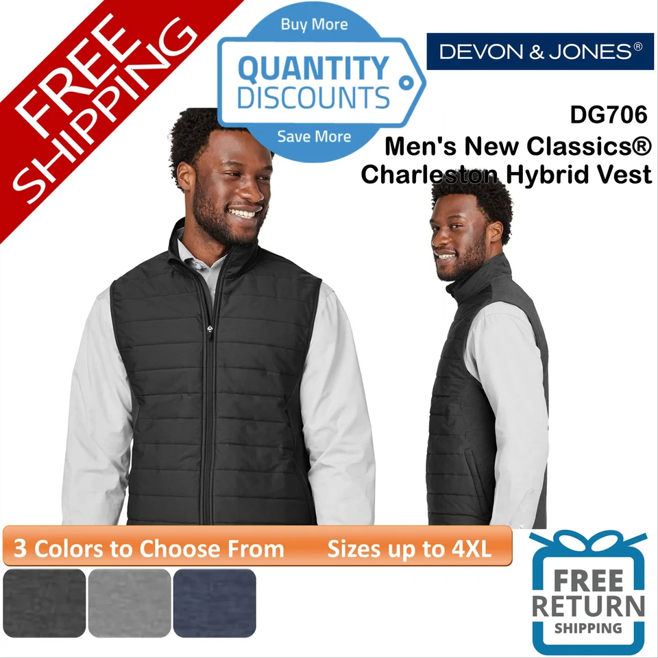 🔥 Chaleco Híbrido Devon & Jones Para Hombre Nuevo Clásico Charleston Hasta 4XL DG706 Foto 1 de 1