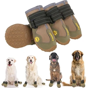 Anti-Slip Dog Shoes - 4PCS Waterproof Dog Boots with Reflective Straps - Picture 1 of 6