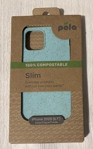 Pela Slim Case Eco-Friendly 100% Biodegradable Case For iPhone 12 / 12 Pro, Blue - Picture 1 of 1