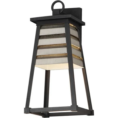 Maxim Lighting 40634WZBK persianas luz de pared exterior zinc desgastado y negro Foto 1 de 4