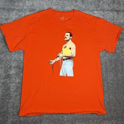 Camiseta Freddie Mercury Mercancía Oficial Hombre Grande Naranja Manga Corta Cuello Redondo Foto 1 de 4