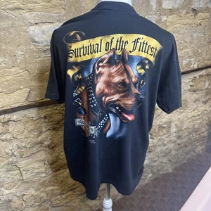 Vintage Harley-Davidson Hemd Herren Größe L Pitbull Dog 3D Emblem 90er A2 - Bild 1 von 6
