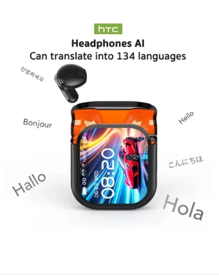 HTC NE20 Bluetooth V6.0 Sports Earphones – Wireless Headphones with LCD Touch - image 1 of 4