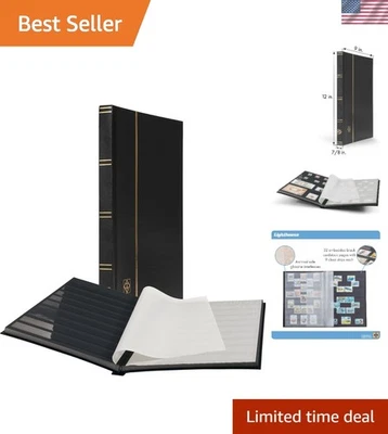 Libro de sellos de tapa dura BÁSICO - 32 páginas de cartulina negra y tiras transparentes Foto 1 de 4