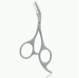 Stainless Steel Eyebrow Trimmer Scissor With Comb - Hair Removal Grooming Tool - Picture 1 of 5