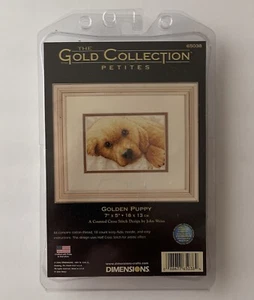 Dimensions Gold Collection Petites Golden Puppy Counted Cross Stitch 7x5” - Picture 1 of 4