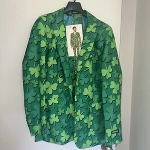 Costume abito nuovo con etichette Suitmeister San Patrizio trifogli da giorno 3 pezzi taglia media - Foto 1 di 10