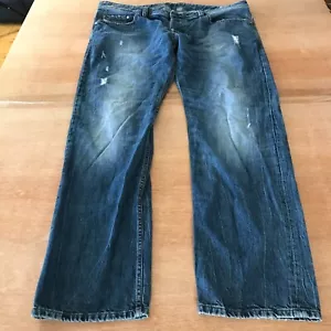Jeans Diesel Safado slim dritto uomo 38x30 blu vita bassa invecchiato bottoni mosca - Foto 1 di 13