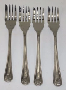 4 Gentry  ENGLISH SHELL Salad Forks Stainless Steel - Picture 1 of 4