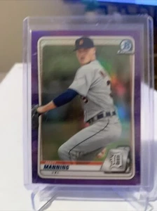 2020 Bowman Chrome Matt Manning Purple Refractor /250 Detroit Tigers #BCP-99 - Picture 1 of 2
