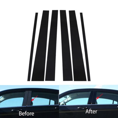 Cubierta de moldura de ventana de puerta postes de pilar negro brillante para Lincoln Navigator 1997-2017 Foto 1 de 4