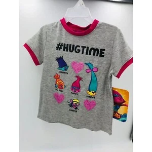 Brand New Trolls Hug Time By Dream Works Girls Short Sleeve T-shirt Size 5 - Picture 1 of 7