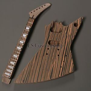 DIY Kit Electric Guitar Body HH Groove Solid Body 6 String Neck Parts Unfinished