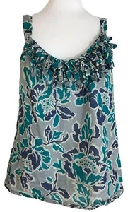 Ann Taylor Loft Womens Size Medium Blue Gray Tank Shirt Top Blouse Sleeveless - Picture 1 of 10