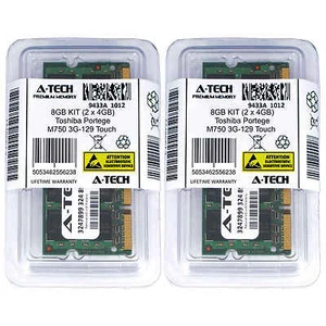 8GB KIT 2 x 4GB Toshiba Portege M750 3G-129 Touch PPM75A-0R904L Ram Memory - Picture 1 of 1