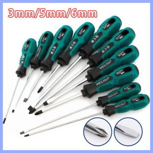 3/5/6 mm Screwdriver Magnetic Heavy Duty Comfort Grip Phillips Flat Slotted Tool - Picture 1 of 9