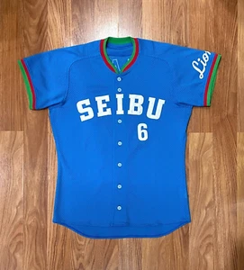 CAMISETA DE COLECCIÓN '89 AUTÉNTICA DESCENSO NPB SEIBU LEONES TANABE #6 JUEGO DE BÉISBOL JAPÓN - Imagen 1 de 8