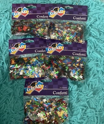Cinco paquetes de confeti para fiesta de graduación Foto 1 de 3