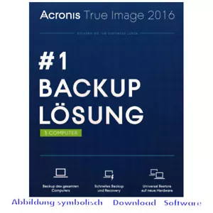 Acronis True Image 2016 3 PC / MAC Backup & Recovery Vollversion Deutsch / KEY - Bild 1 von 1