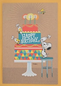 Peanuts "Snoopy" Happy Birthday Greeting Card (+ Envelope 5x7").  - Picture 1 of 4