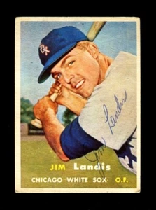 1957 TOPPS JIM LANDIS #375 WHITE SOX SIGNED AUTOGRAPH - Picture 1 of 1