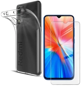 For XIAOMI REDMI NOTE 9 4G TEMPERED GLASS SCREEN PROTECTOR + CLEAR TPU GEL CASE  - Picture 1 of 12